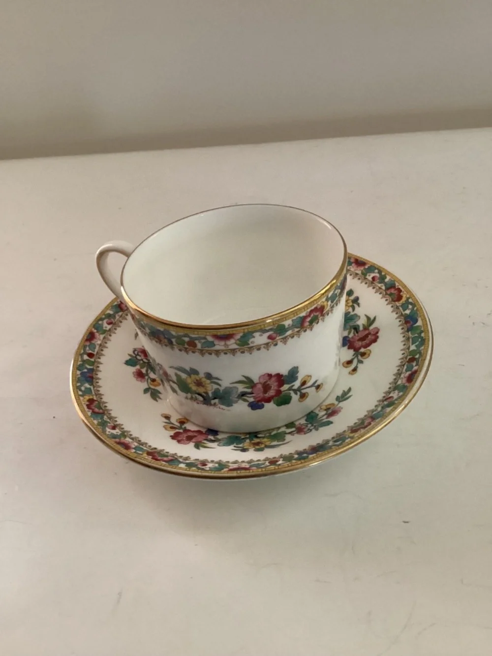 Coalport China tea cup and saucer “Ming Rose”